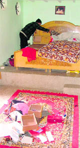 A view of the ransacked room in Ludhiana.