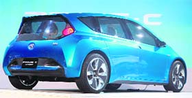 The new Toyota Prius C Concept vehicle at its launch at the 2011 North American International Auto Show in Detroit, Michigan on Tuesday.