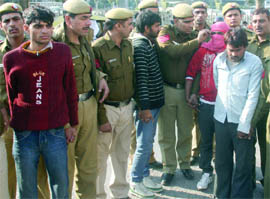 South Delhi police arrested five persons in car theft cases in New Delhi on Tuesday.