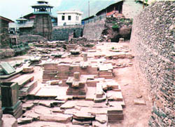 The remains of the ancient temple complex at Lakhamandal