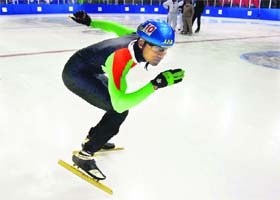 A skater participates in the SAF Winter Games in Dehradun