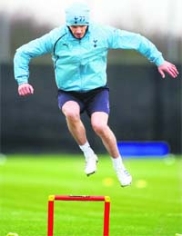 David Beckham trains with Tottenham in Chigwell