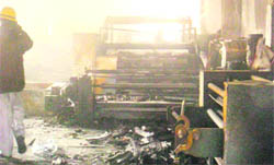 A room in S Surgical India Private Ltd after the fire