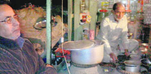 Abdul Waheed at work at his tea stall in Malerkotla.