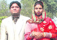 Ashok Philamon with his wife Kamaljit Kaur in Jalandhar.