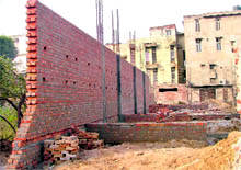 The site where the illegal commercial complex is being constructed