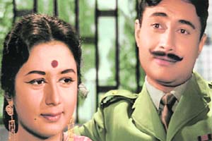 A digitally re-mastered coloured still from Hum Dono
