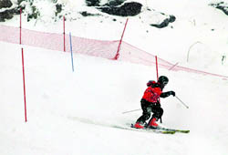 A skier in action at the SAF Winter Games in Auli on Friday