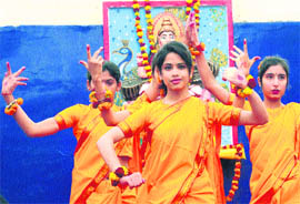 Students of Vidya Peeth Public Higher Secondary School, Mubarak Mandi, participate in the annual day function in Jammu 