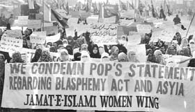 Pakistans blasphemy law has been at the centre of a heated debate since a lower court in Punjab sentenced Aasia Bibi, a 45-year-old Christian woman, to death last year for allegedly insulting the Prophet .