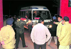 The accused being taken to the Manimajra police station in Chandigarh on Sunday