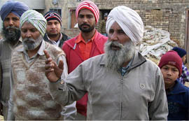 Dera Sacha Sauda follower Zora Singh briefing about the nam charcha held at his residence and the violent incident that took place at Sadhanwala village in Faridkot district on Sunday.