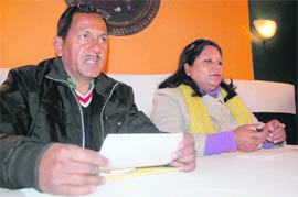 Narender Shah and Kiran of the Little Masters Cricket Club address a press conference in Dehradun on Monday.