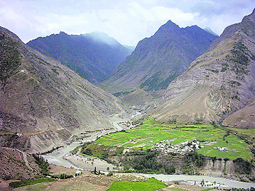 A view of Goshal village in Chenab basin in Lahaul valley. Photo by writer