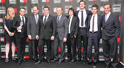 The cast and crew of the movie The Social Network
