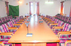 Empty chairs as members abstain from attending the elections to the zila parishad in Mandi