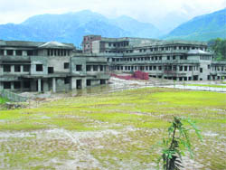 The incomplete building of the Vivekananda Medical College and Research Institute. 