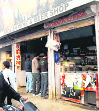 A liquor shop in Sangrur.