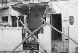 The entrances to the houses damaged in the LPG cylinder blast have been blocked as these have been rendered unsafe for inhabitation at Phase XI, Mohali.