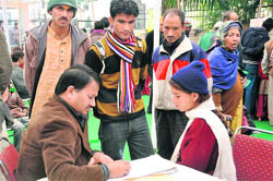 A camp for disabled persons in progress at the Doon Hospital in Dehradun