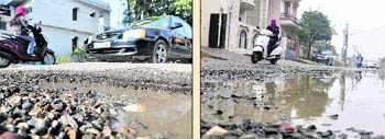 Residents of Shastri Nagar and Urban Estate, Dugri, have to drive through these awful roads. Residents have filed a PIL against the local bodies in the Punjab and Haryana High Court