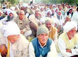 Protesters squat on the Jind-Ferozepur rail track on Thursday