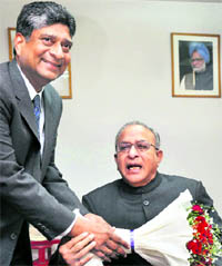 New Minister for Petroleum & Natural Gas Jaipal Reddy after assuming charge