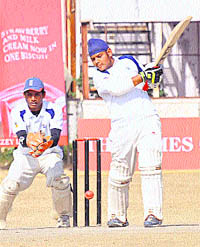A match in progress at DAV Senior Secondary School, Sector 8, Chandigarh, on Friday.