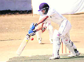 A match in the 25th Late Banke Lal Shah Memorial Junior Cricket Tournament being played in Dehradun on Friday. A Tribune photograph