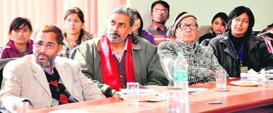 Participants at a workshop on cultural heritage of Uttarakhand in Dehradun on Friday.