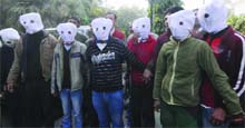 The seven members of a gang headed by postgraduates arrested in New Delhi on Saturday.