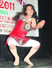 A girl performs at a dance competition in Dehradun