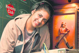 DJ Sonya at a mall in Ludhiana on Friday night.