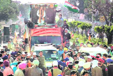 The BJPs Ekta Yatra passes through Anandpur Sahib on Saturday.