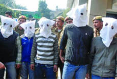 The accused in New Delhi on Sunday.