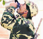 a CRPF jawan at a guest house near Pindara village.