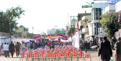 The rally, organised by the BJP, in the middle of the road at Patel Chowk leaves patients and commuters a harried lot in Jalandhar on Sunday.
