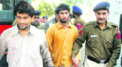 The accused being produced before a court in Chandigarh on Monday.