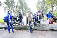 residents of Ikas village block the Jind-Hisar highway