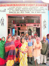 Leprosy victims at Bhagwan Mahavir Kusht Ashram of Doraha.