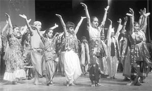 Children of DAV School, Sector 15, participate in a cultural bonanza on the eve of Republic Day at the Tagore Theatre in Chandigarh on Tuesday.