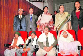 Centenarian voters who were honoured on the National Voters Day at a function at Raj Bhawan in Dehradun