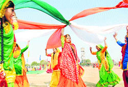 Students perform at Government College, Phase VI, Mohali