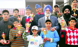 Winners of the Chandigarh Junior Golf Championship after the prize distribution function in Chandigarh on Thursday
