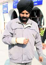 Jarnail Singh, who was assaulted by the peti mafia.