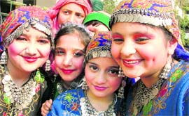 Students of Green Land Senior Secondary School strike a pose in Ludhiana.