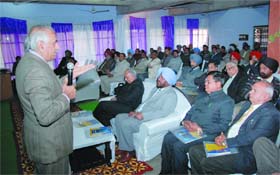 Dr RR Gaur speaks at the workshop on human values