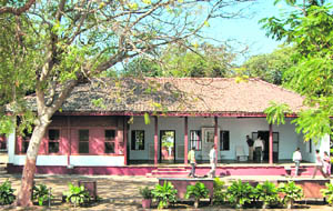 Mahatma Gandhi's house at Sabarmati Ashram in Ahmedabad