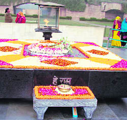 Raj Ghat, Bapus final resting place on the banks of the Yamuna in New Delhi