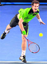 Andy Murray in action during his semifinal against David Ferrer on Friday